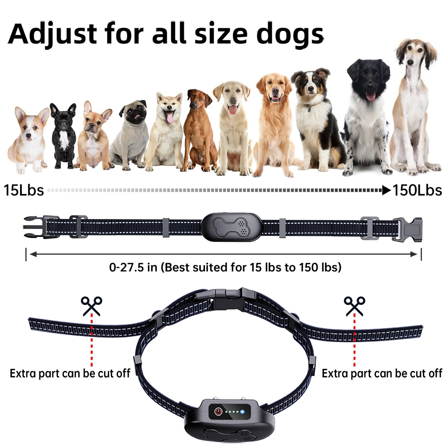 Dog Shock Collar-Obvious Training Effect, Dog Training Collar with Remote for Large Medium Small Dogs, Rechargeable E-Collar Waterproof Collars with Flashlight Beep Vibration and Shock Training Modes